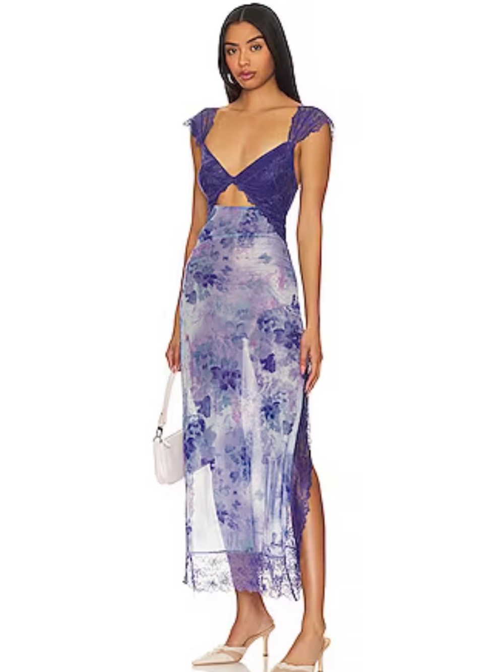 FREE PEOPLE Suddenly Fine Slip Maxi Dress Purle